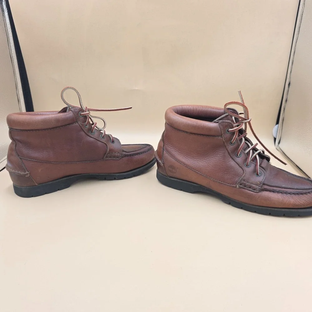 Timberland Brown Leather Ankle Boots Women Vintage Size 9 Womens 630175 Lace Up